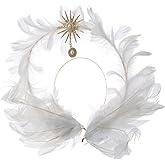 Leadigol Feather Headband Angel Wings Head band Goddess Headband Sun Star Halo Crown Hairhoop Wedding Tiara for Women and Girls