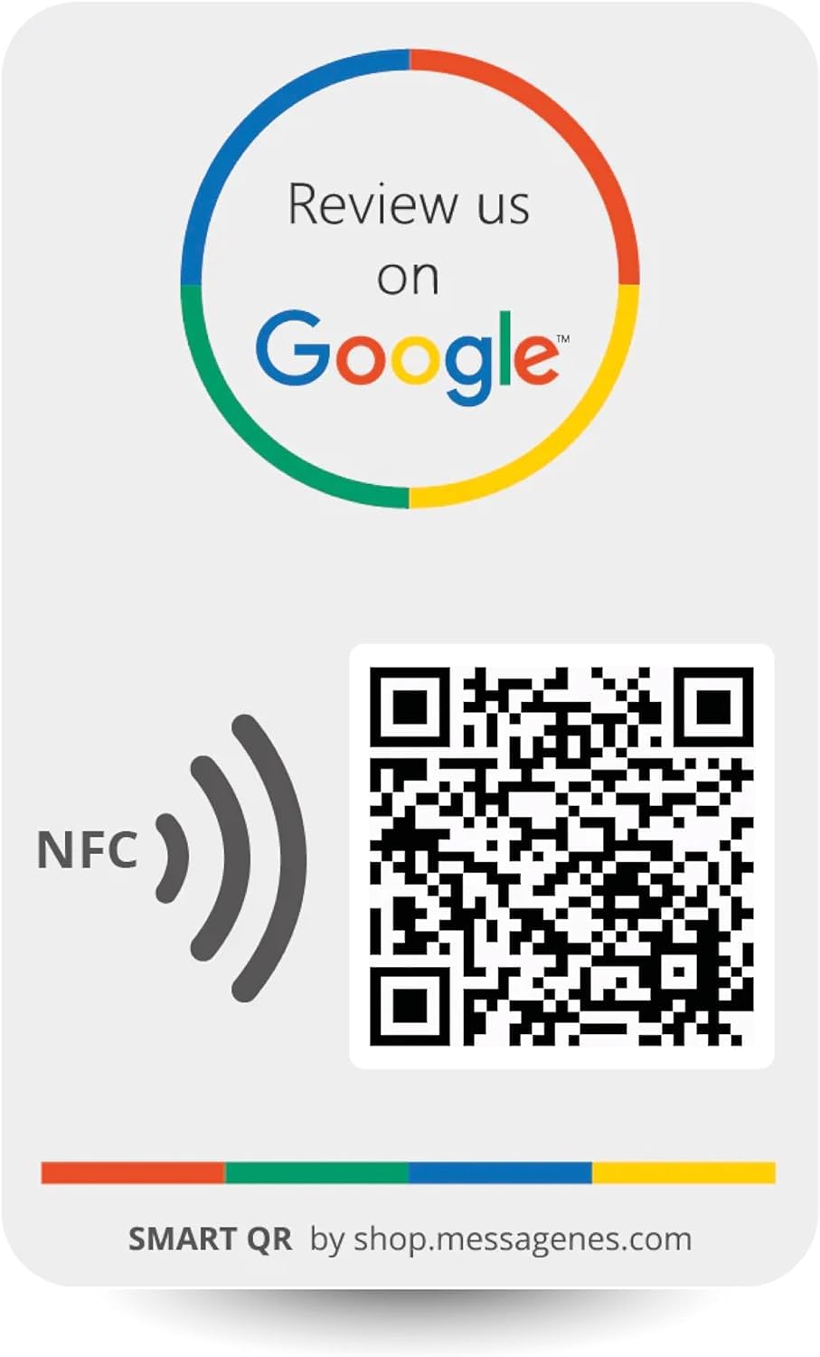 Reusable Review Tap Sticker for Google Reviews - 1 Sticker - QR & Tap NFC Sticker - Review Us on Google Tap Sticker - iPhone & Android - Boost My Reviews Sticker - Set Up at Home | by MESSAGENES — image 1