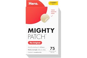 Mighty Patch Hero Cosmetics Original Nighttime Acne Pimple Patches, 75 Ct | #1 Hydrocolloid Acne Patches, Shrinks Zits & Whit