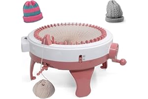 cdbz 48 Needles Knitting Machine,Smart Weave Knitting Round Loom Knitting Machines Knitting Board Rotating Double Knit Loom Machine Kit for Adults/Kids DIY Knit Scarf Hat Sock (A)