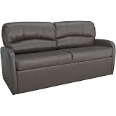 RecPro Charles 70" RV Jack Knife Sofa w/Arms, Chestnut | 6" Mattress, Metal Frame, Suprima Leather, Space Saver