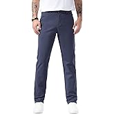 Plaid&Plain Men’s Slim Fit Khaki Pants Men’s Tapered Chino Pants