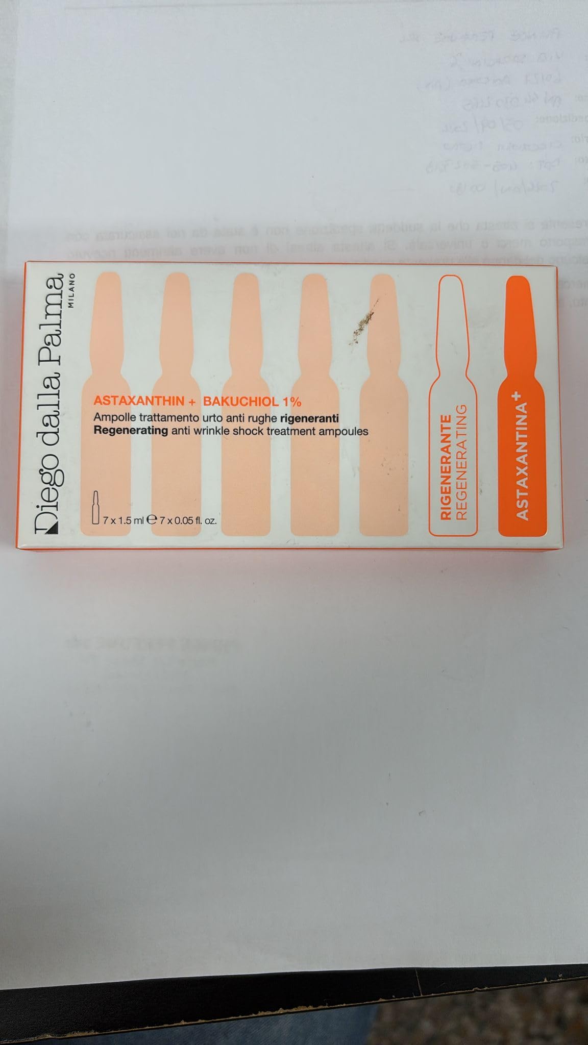 Diego Dalla Palma Astaxanthin Plus Bakuchiol 1 Percent For Women 7 x 0.05 oz Ampoules