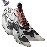 Toulite 3 Pcs Halloween Moth Wings Costume Butterfly Shawl with Headband Lace Eye Mask for Woman Halloween Accessory