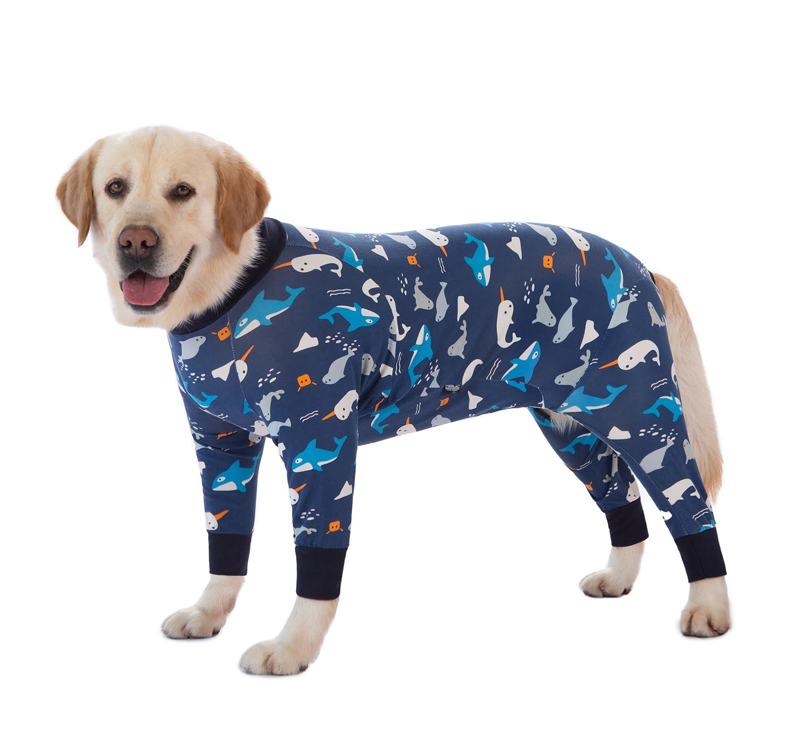 BT Bear Large Dog Clothes, Onesie Protects Joints, Dog Pajamas PJS Jumpsuit, Dark Blue (7XL)