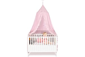 jiangcha Bed Canopy for Girls - Princess Bed Canopy - Crib Canopy for Boys and Girls Bedroom Decor, Suitable for Use in Cribs Canopy Bed Curtains (Pink)