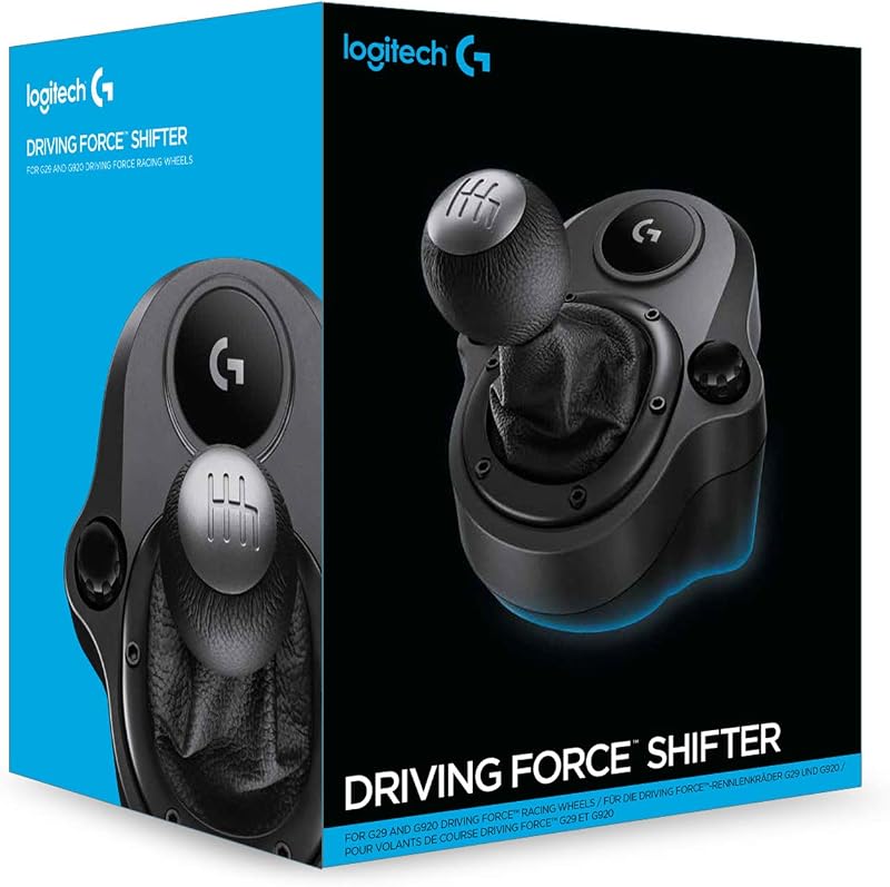 Logitech g driving force shifter para volantes g29 e g920, 6 velocidades, push reverso, aço e couro, ps4/xbox one/pc/mac - preto