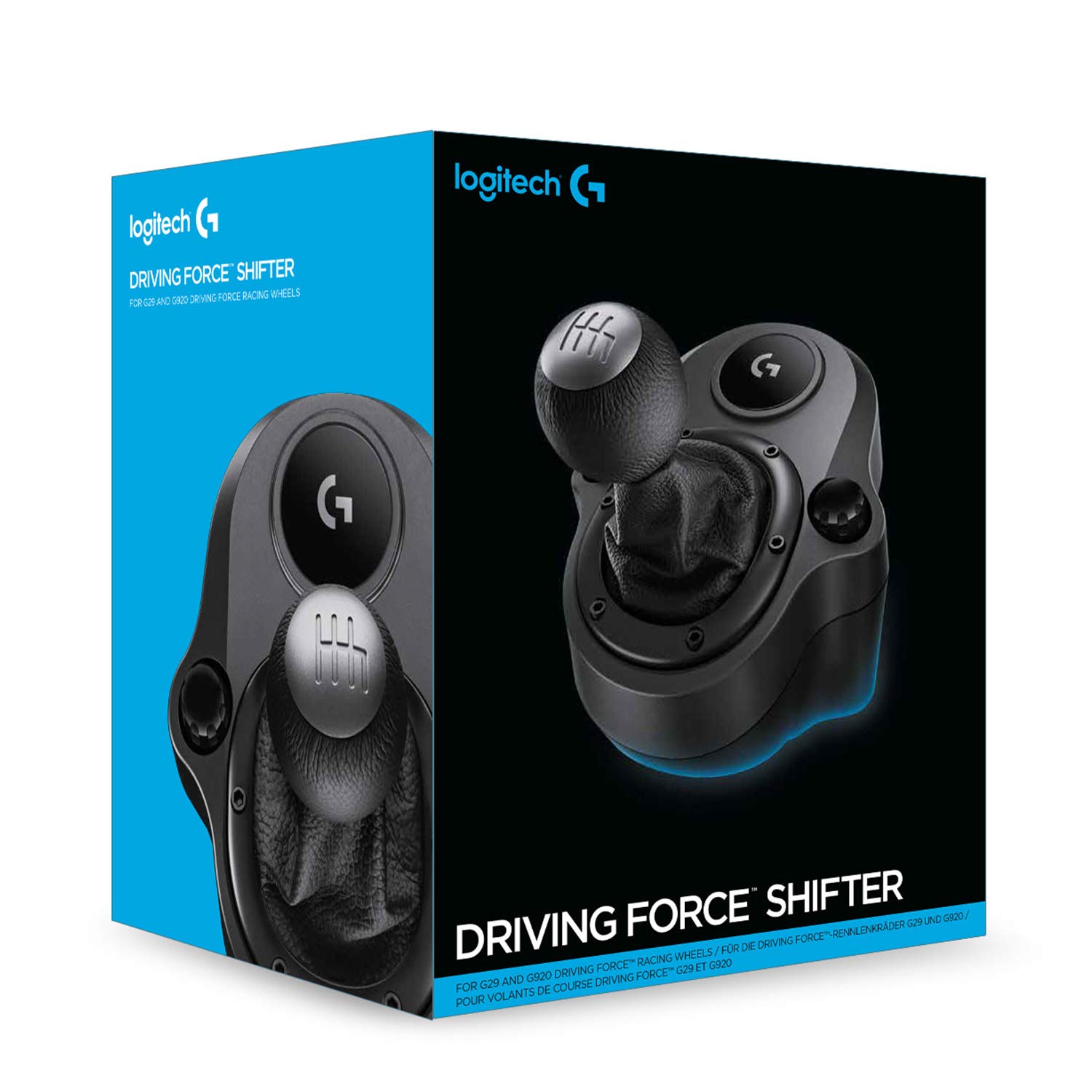 Logitech G Driving Force Schalthebel, 6 Gänge mit H-Schema, Schaltknauf aus Echtleder & Stahl, Integrierte Befestigungsklammern, Kompatibel mit Driving Force Rennlenkrädern G29, G920 & G923 - Schwarz 4