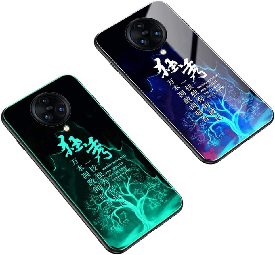 GUANHAO Case for Vivo NEX 3, Soft TPU Bumper Noctilucent Tempered Glass Back Scratch Resistant Shockproof Protective Case for Vivo NEX 3 (Tree)