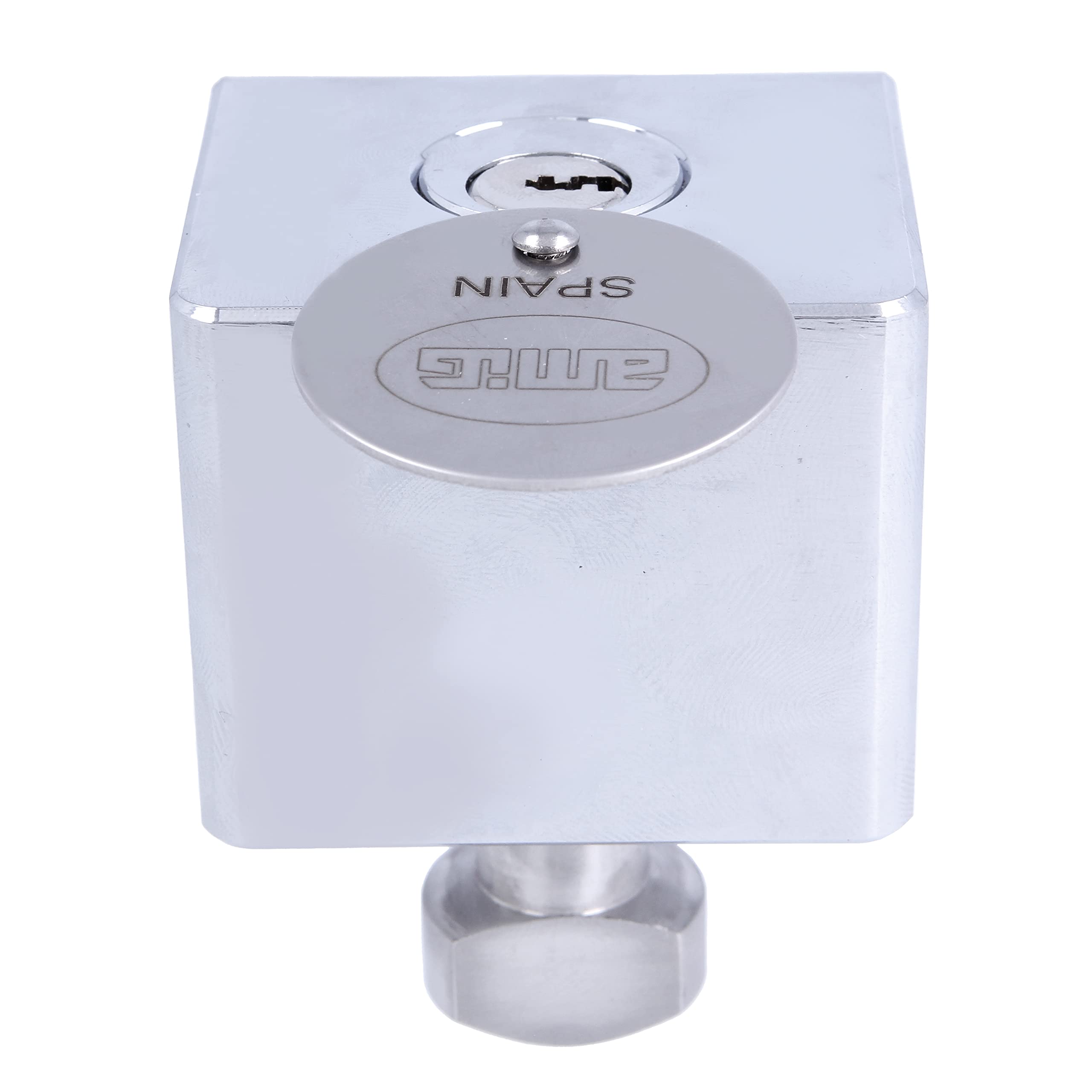 amig 88077 S.of 670-60X50 Chrome BR(S) A24542 Square Brass Lock Male for Rolling Doors. Stainless Steel Stand and 3 Point Keys. Tubular Support NOT Included, Multicoloured