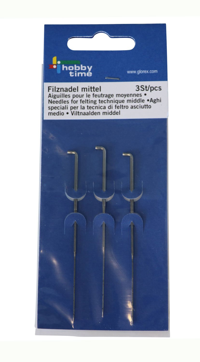 Glorex 0 1921 Felting Needles Medium Pack of 3 Especially Suitable for Dry Felting