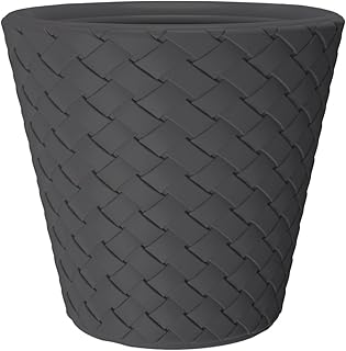 Kreher XXL Pflanzkübel mit 60 cm Durchmesser und 59 cm Höhe! Aus Kunststoff in Anthrazit in moderner Flecht-Optik. Als XXL Topf für Bäumchen, Gräser oder als Mini-Teich für Garten und Terrasse!