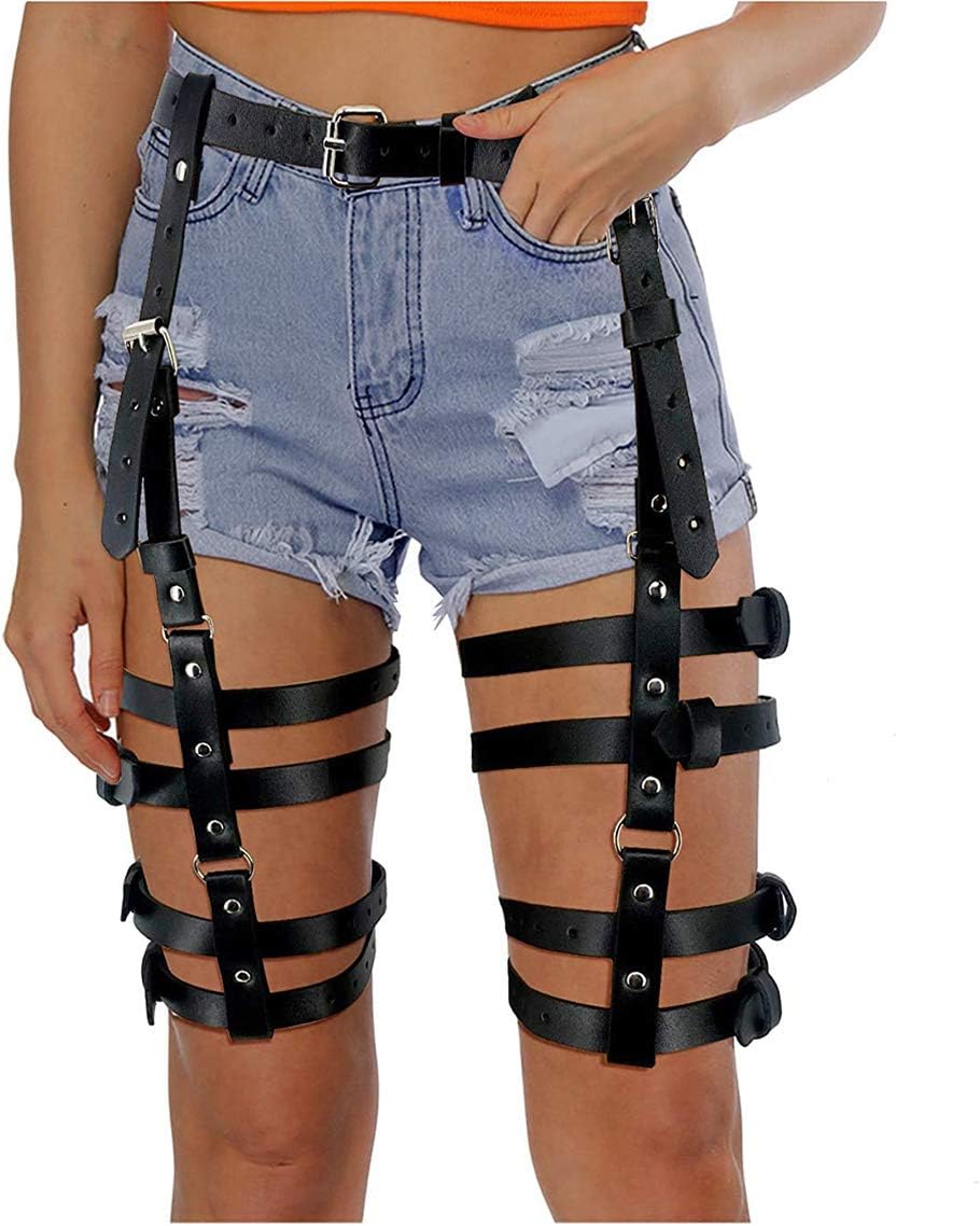 keland Women's Sexy Punk Leather Adjustable Body Waist Belt Garter Holk Party Sling