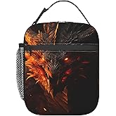 ainori Reusable Fierce Dragon Lunch Box for Kids, Insulated Fiery Fantasy Beast Bag,Polyester Cooler Animal Lovers Handbags Case for School Picnic Work Travel Beach or Hiking, Gifts