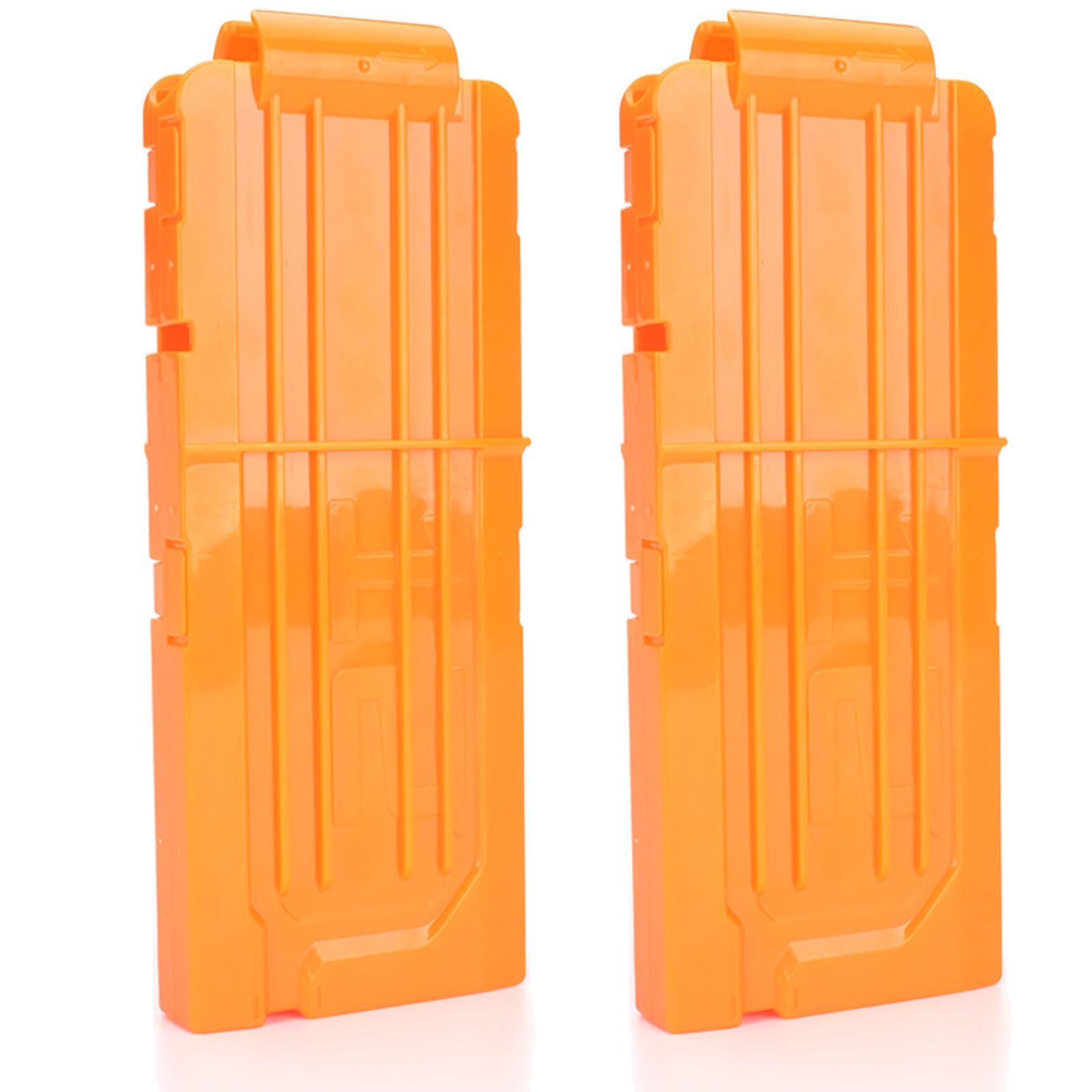 TiGog 2 Pcs Clip Magazines for Nerf N Strike, 12-Dart Clips Magazine, Quick Reload Darts Clip Magazine for Nerf N-Strike Elite Series Toy Rifles, Orange