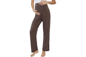 Joyaria Maternity Pajama Pants Bamboo Viscose Pregnancy Lounge Sweat Pants Wide Leg Loose Postpartum Bottoms Over Belly