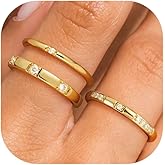 KAERUN Stackable Gold Rings for Women Non Tarnish Dainty 14K Gold Plated Thin Cubic Zirconia Thumb Ring Set Stack Trendy Statement Promise Wedding Bands Engagement Rings for Women Size 6 7 8 9 10