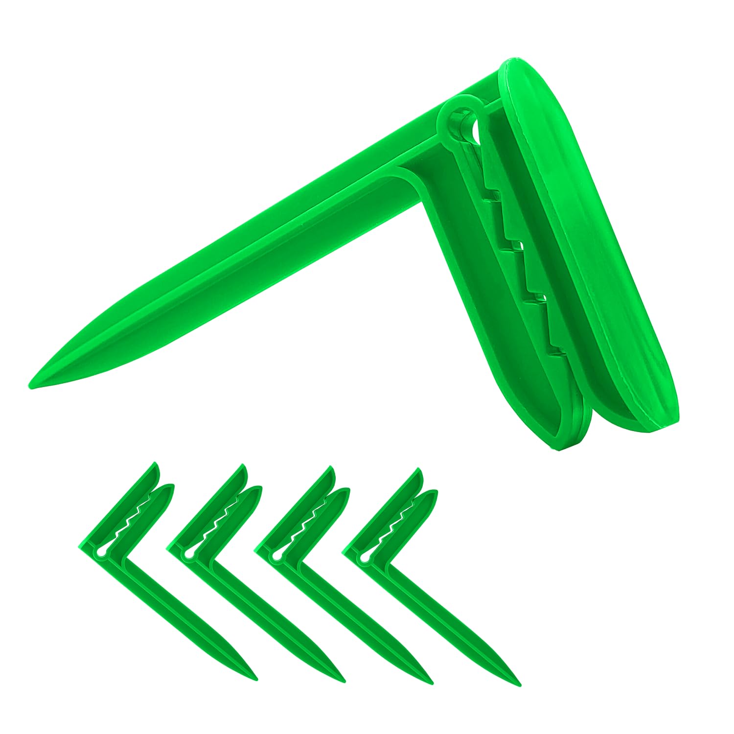 Set of 4 Beach Towel Pegs – Clips for Beach Towels to Attach – Ideal for Beach, Travel, Camping or Picnic, Beach Pegs – Stop (Green)