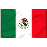 WANWEIDO Mexican Flag 3x5 FT Mexico Flag Outdoor Mexican National Flags Premium Polyester Double Stitched Long Lasting Vivid Color with 2 Brass Grommets