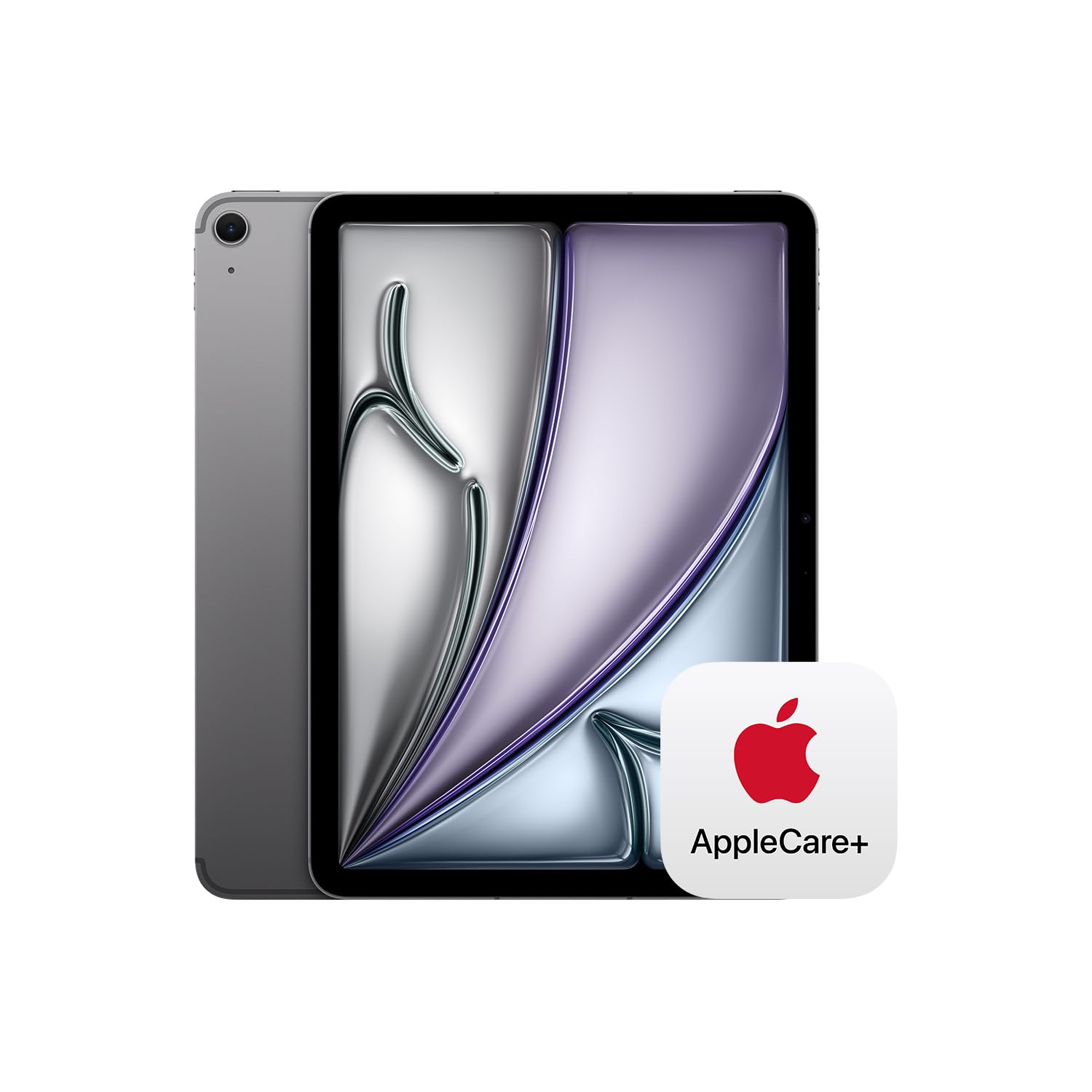 Apple iPad Air 11-inch with M3 chip Built for Apple Intelligence, Liquid Retina Display, 512GB, 12MP Front/Back Camera, Wi-Fi 6E + 5G Cellular, Touch ID — Space Gray with AppleCare+ (2 Years) Image