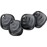 Air Tracker Tags-4 Pack, Smart Bluetooth Tracker Works with Apple Find My (iOS Only), Tracking Tag with Lanyard, Item Finder for Luggage, Key, Suitcases, Replaceable Battery(Not for Android Devices)
