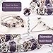 Morenitor[TM] Beaded Bracelet Handmade Carved Sterling Silver Plated Snake Chain Bracelet Charms for Women(Purple)