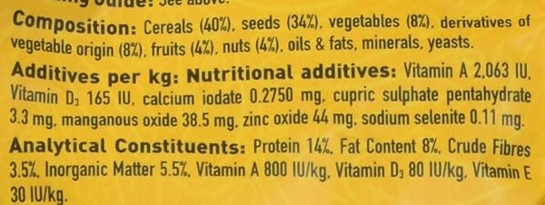 HARI HAGEN TROPIMIX ENRICHMENT FOOD FOR COCKATIELS & LOVEBIRDS, 2 LB. – HARI PARROT FOOD WITH SEEDS, FRUIT, NUTS, VEGETABLES, GRAINS, AND LEGUMES