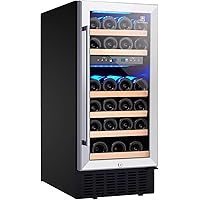 MAVENCOOL 15 Inch Wine Cooler Refrigerator, 28 Bottle Dual Zone Wine Fridge Under Counter Freestanding Compressor Wine…