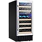 MAVENCOOL 15 Inch Wine Cooler Refrigerator, 28 Bottle Dual Zone Wine Fridge Under Counter Freestanding Compressor Wine…