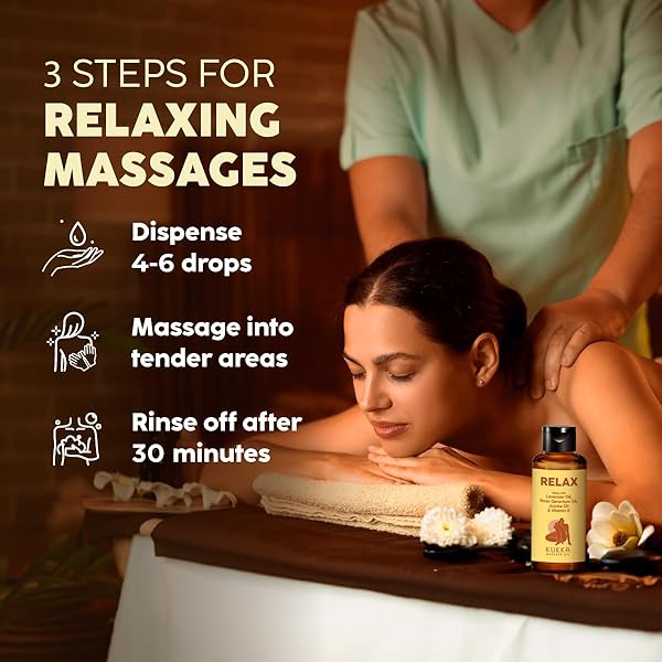 KUKKA RELAX MASSAGE OIL – 3.38 FL OZ – ENHANCES RELAXATION AND COMFORT FOR BLISS – LAVENDER MASSAGE OIL FOR MASSAGES DEEPENS CONNECTIONS FOR MOMENTS OF COMFORT – NATURAL INGREDIENTS AND NON-GREASY