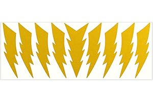 LiteMark 4 Inch Lightning Bolt Reflective Hard Hat Stickers | Sport Helmet Bike Laptop | Pack of 9