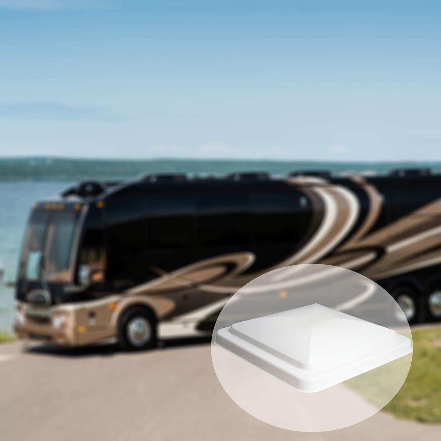 ONLTCO RV Vent Lid Replacement RV Vent Cover, Trailer, Camper, Motorhome Roof Vent Cover White Stainless Steel Hinge 2 Pack: Automotive