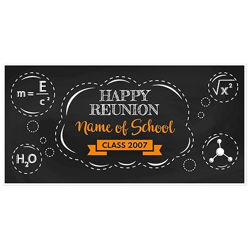 Amazon Com Happy School Reunion Banner Personalized Backdrop