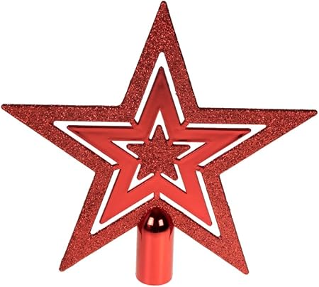 Clever Creations étoile Pour Sapin De Noël Plate5 Branches Plastique Sombrerésistant Aux Chocs Brillantpailleté Pour Toute Décoration De