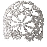 ALLDECOR Handmade Knit Cutout Floral Beanie Hat for Women Cotton Crochet Hollow Skull Cap (Adult, White), One Size