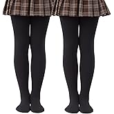 CozyWow Girls Winter Warm Fleece Lined Tights, Soft Thick Thermal Dance Tights for Kids