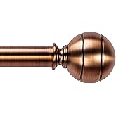 Brass Curtain Rods for Windows 30-88 Inch Adjustable Heavy Duty Metal,1 Inch Pipe Decorative Modern Rustic Blackout Drapery Rods with Twisted Cage Finials