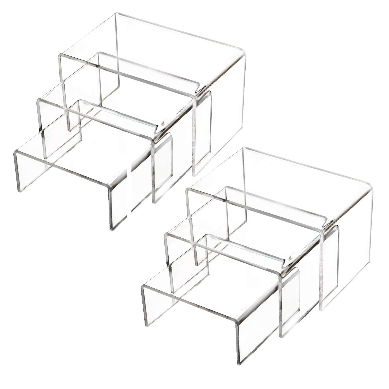 ONEINHE 2 Sets Acrylic Display Risers for Figures Cupcake Dessert Display Stands