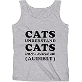Mad Over Shirts Cats Understand Cats Don't Judge Me Audibly Unisex Premium Tank Top
