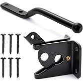 JOOONLUE HARDWARE Gravity Gate Latch, Self-Locking Fence Latch, Black | Compact black self-locking gravity latch for wood or metal gates; weather-resistant hardware for garden, yard and pet gates.