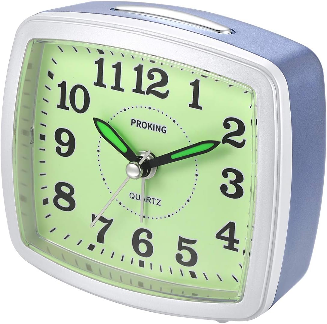 Light Weight Travel Alarm Clock, Compact Night Light Kids Analog Clock