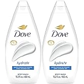 Dove Body Wash, Hydrate 2-Pack – Moisturizing Cleanser for Smooth, Soft Skin, 15.2 Oz Ea