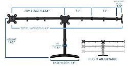 Mount-It! Triple Monitor Stand | 3 Monitor Stand