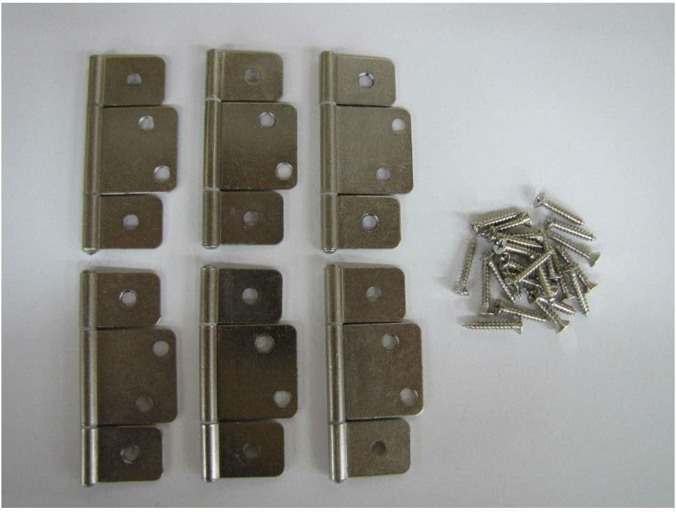 COLIBYOU Mobile Home RV Parts Interior Door Hinges Package of 6 Non-Mortise Satin Nickel