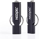 Noopel Emergency Survival Whistle 2 Pack with Lanyard Keychain Aluminum Alloy view 2