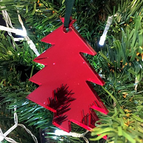 Super Cool Creations Christmas Tree Mirrored Christmas Tree Decorations - Pack of 10