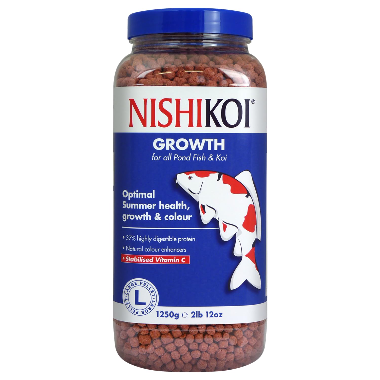 Nishikoi Growth Complete Food for Koi and Pond Fish - Large Pellets - 1250g