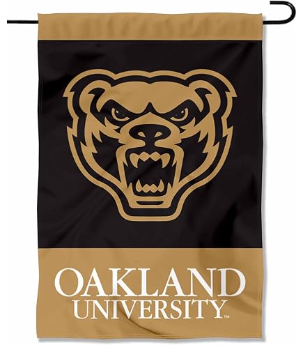 Oakland Grizzlies Wordmark Logo Garden Flag - 13x18 Inch Double Sided Polyester, Officially Licensed