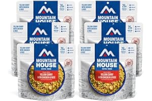 Mountain House Yellow Curry with Chicken & Rice | Freeze-Dried Backpacking & Camping Food | 6-Pack |Gluten-Free