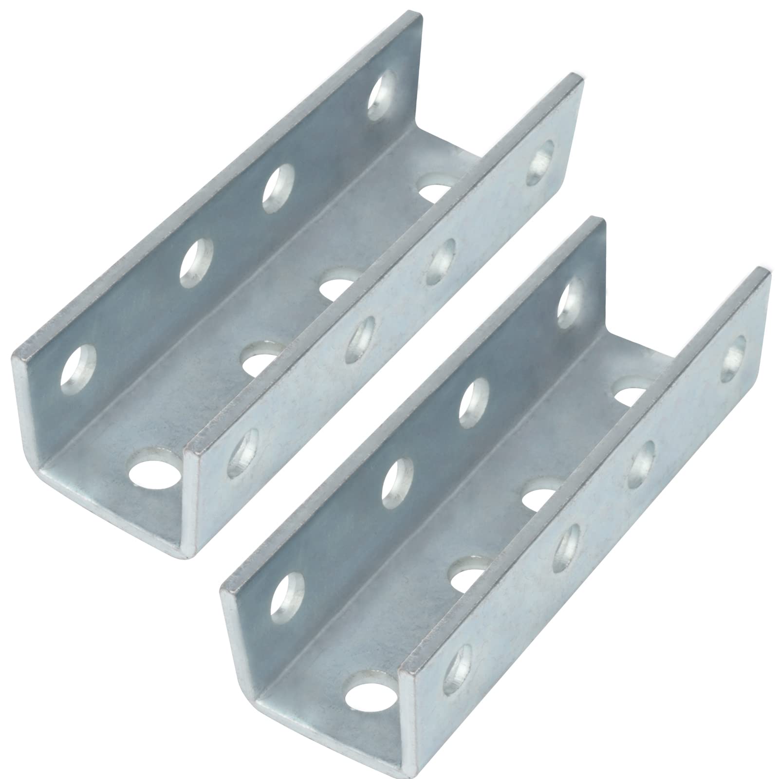 Photo 1 of 2 PCS U Shaped Splice Fittings Strut Connector Bracket External Channel Coupler, 7 Gauge Metal Strut Channel Joiner Support Fit for 1/2" Bolt in 1-5/8" Strut Channel, Steel Electrogalvanized